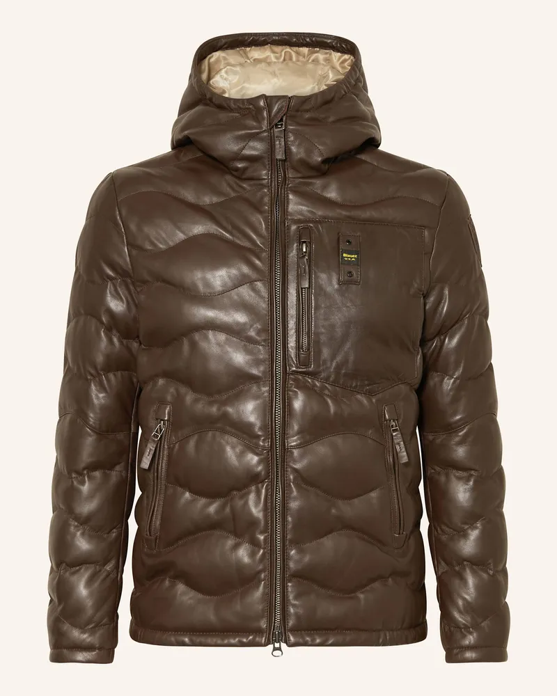 Blauer Lederjacke DROHAN Braun