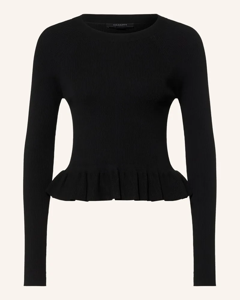 AllSaints Pullover Jas Mit Rüschen schwarz Schwarz