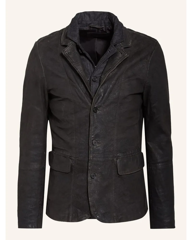 AllSaints Lederjacke SURVEY Grau