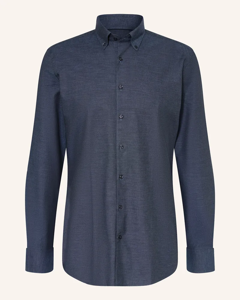 Strokesman's Flanellhemd Regular Fit Dunkelblau
