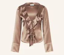 Satinbluse mit Volants