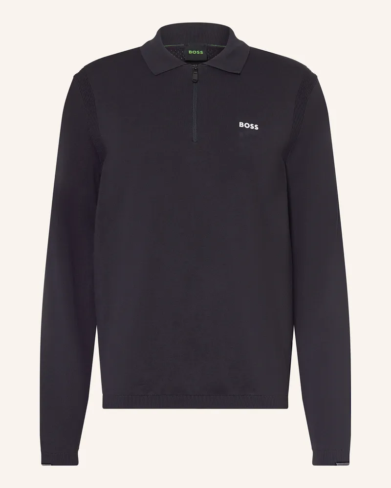 HUGO BOSS Strick-Poloshirt EVER X Dunkelblau