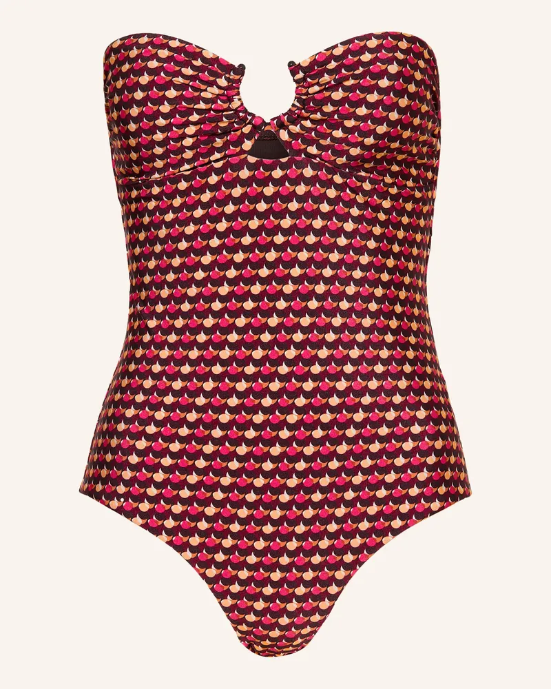 JETS Australia Bandeau-Badeanzug Coco Geo Mit Cut-Out rot Dunkelrot