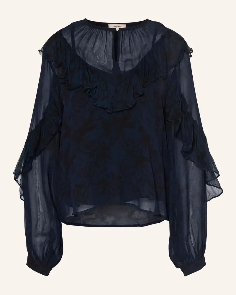 Mos Mosh Blusenshirt Mmroya Mit Rüschen blau Dunkelblau