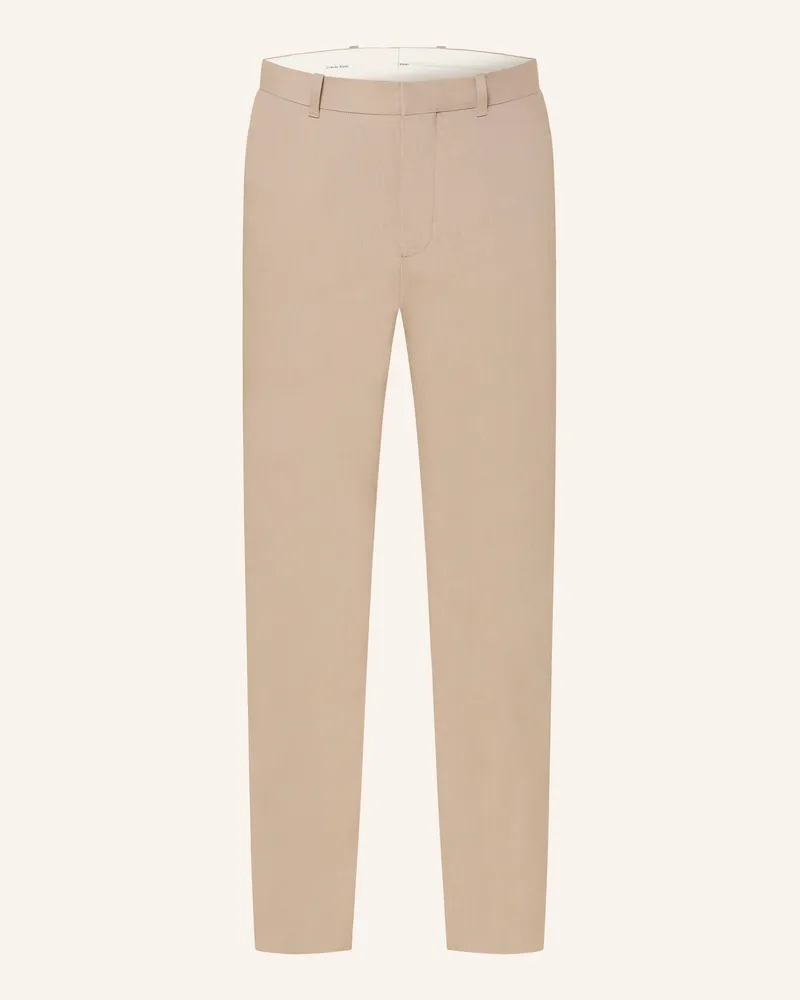 Calvin Klein Chino Slim Fit Mit Leinen beige Beige