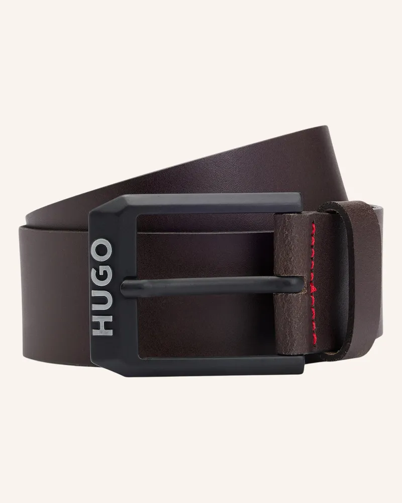 HUGO BOSS Ledergürtel Gelio braun Dunkelbraun