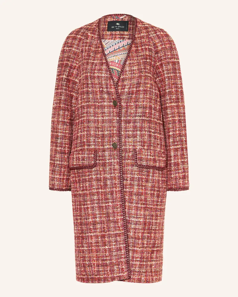 Etro Tweed-Blazer Dunkelrot
