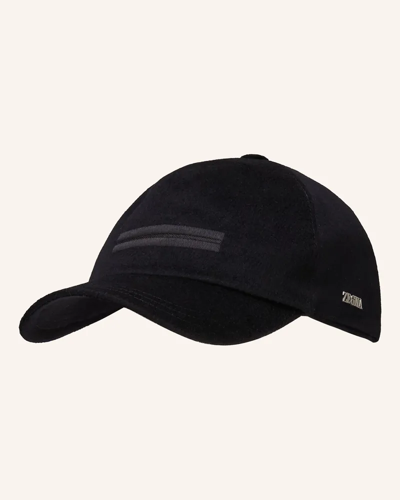 Ermenegildo Zegna Flanell-Cap schwarz Schwarz