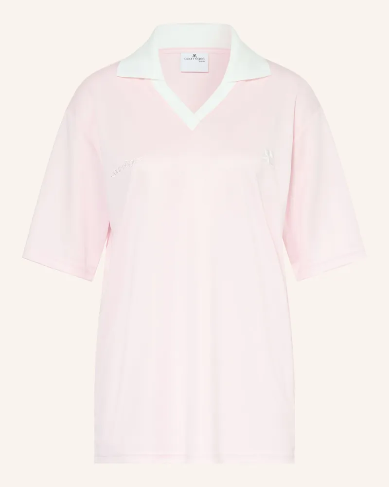 Courrèges Oversized-Poloshirt Aus Jersey rosa Rosa