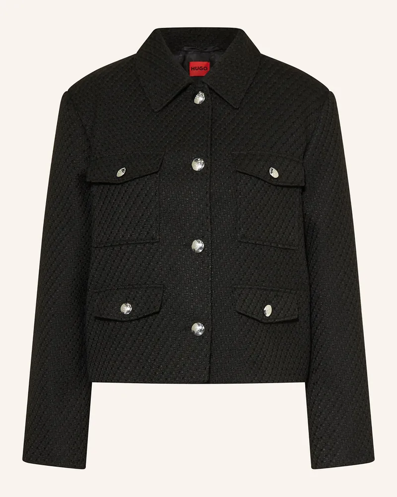 HUGO BOSS Tweed-Jacke ALAYNA Schwarz