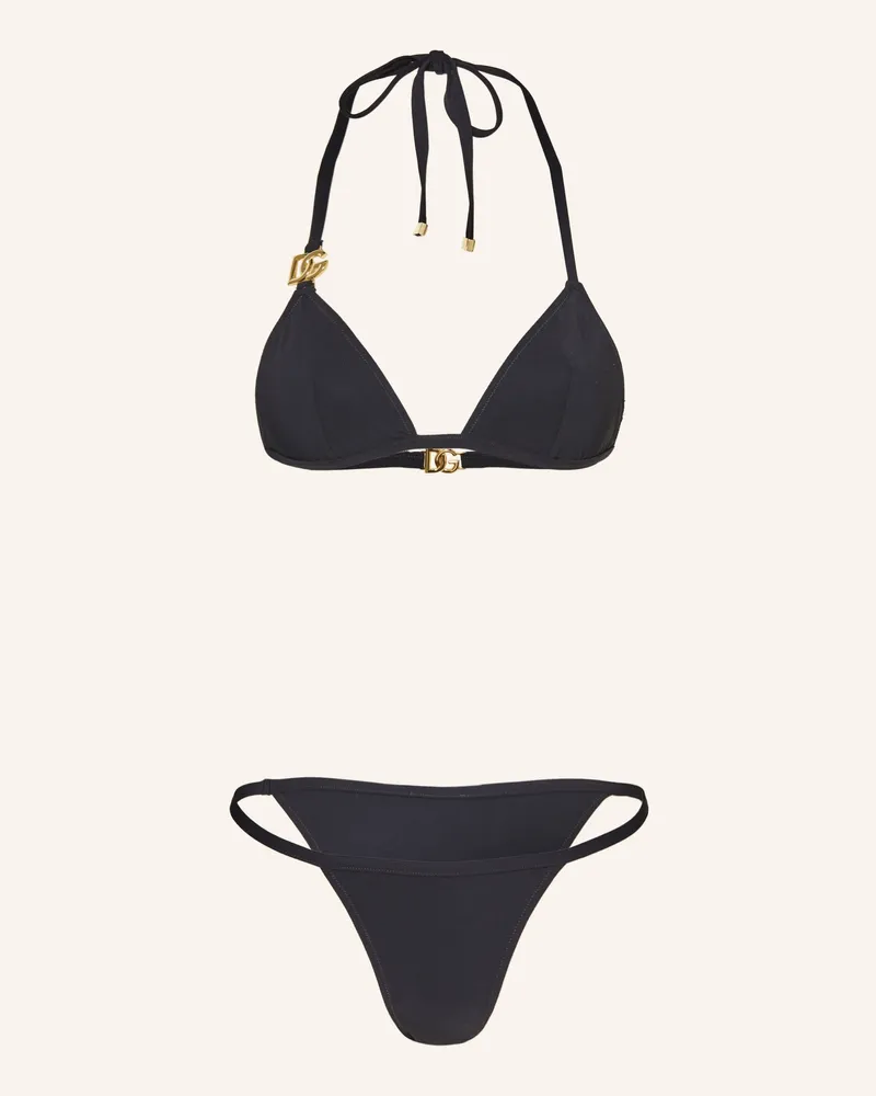Dolce & Gabbana Triangel-Bikini DG LOGO Schwarz
