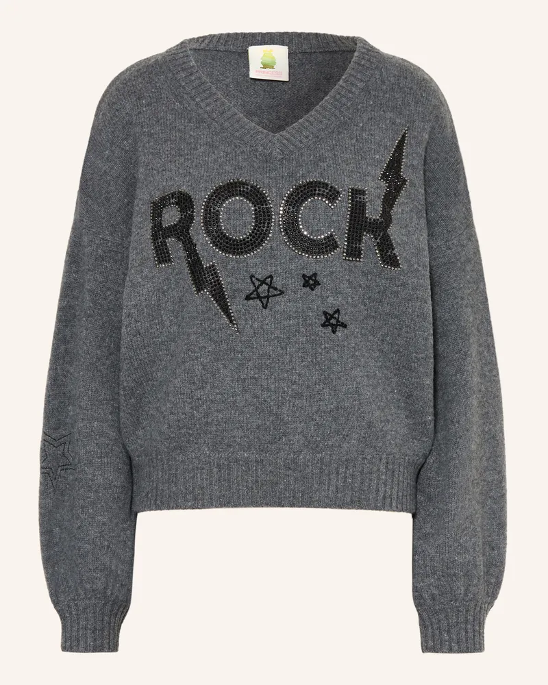 Princess goes Hollywood Pullover Mit Schmucksteinen grau Dunkelgrau