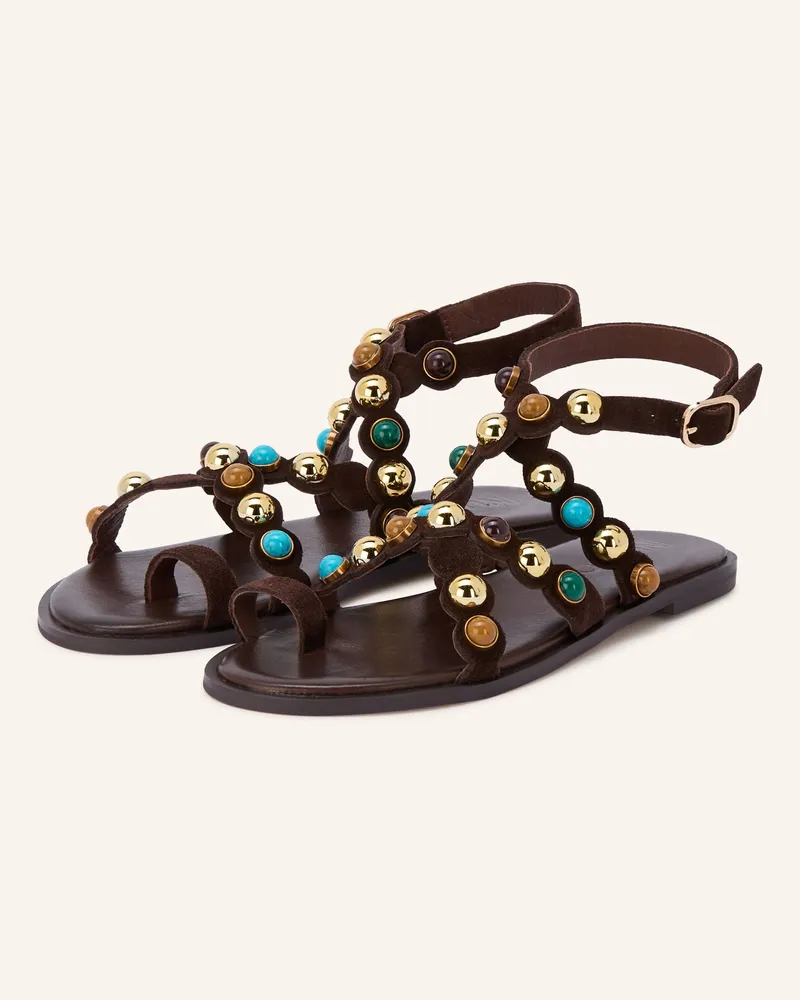 Inuovo Sandalen Mit Schmuckperlen braun Dunkelbraun