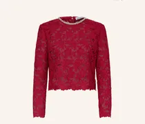 Blusenshirt Aus Spitze Mit Schmucksteinen rot