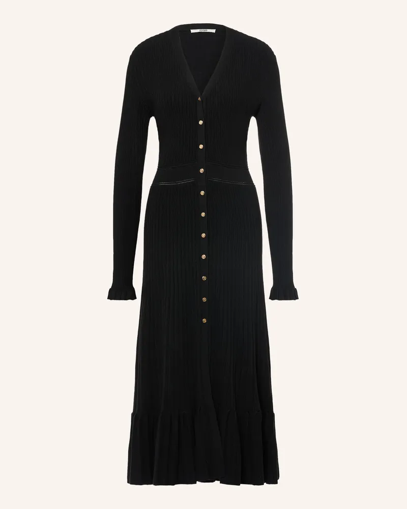 Maje Strickkleid Mit Rüschen schwarz Schwarz