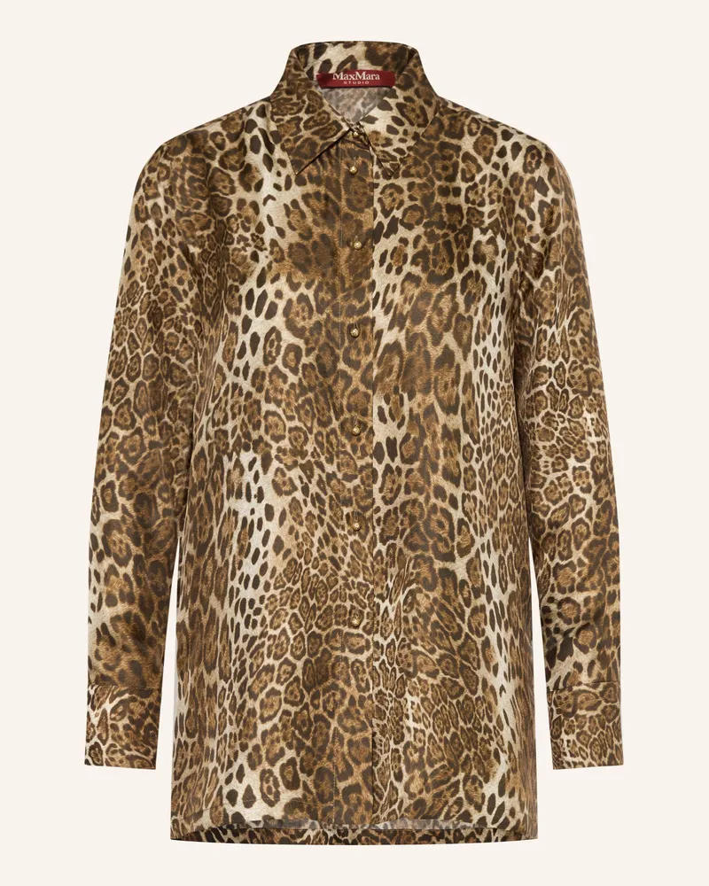 Max Mara Hemdbluse Aus Seide braun Braun