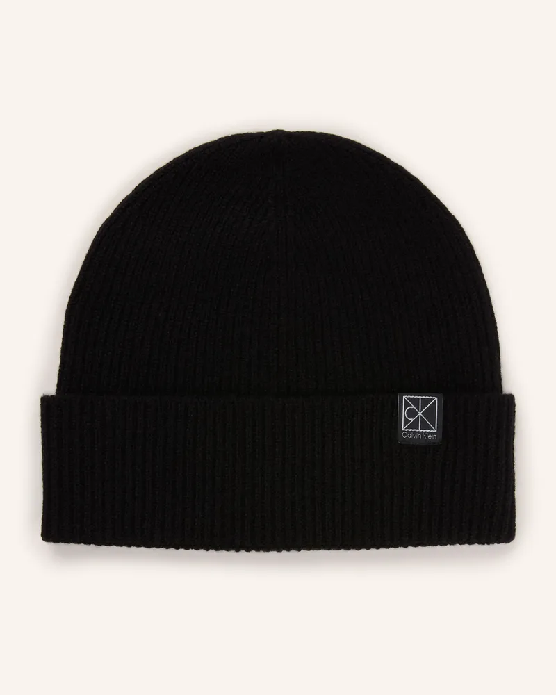 Calvin Klein Cashmere-Mütze schwarz Schwarz