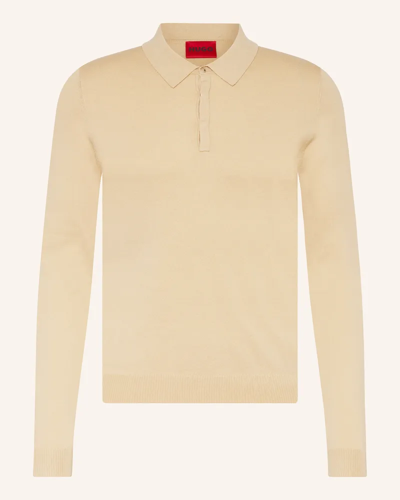 HUGO BOSS Strick-Poloshirt SAN PIPPO Slim Fit Beige