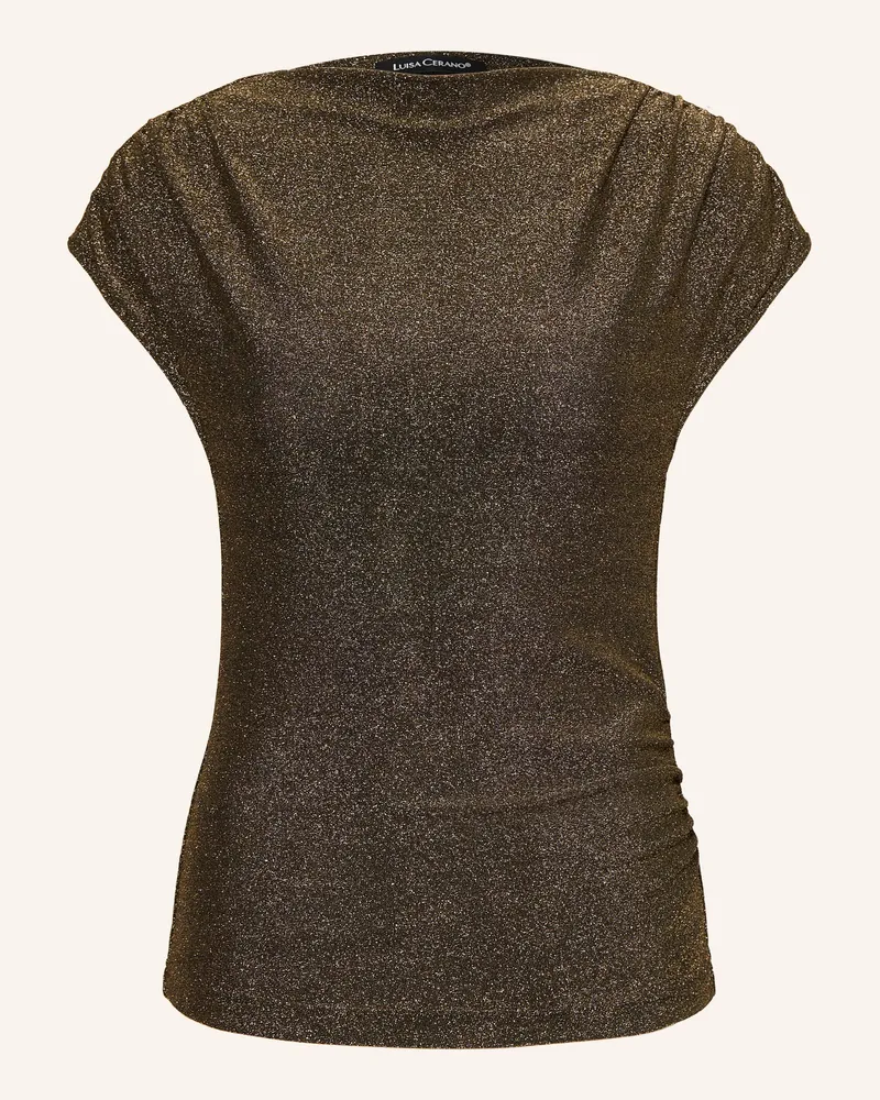 Luisa Cerano Blusenshirt Mit Glitzergarn gold Schwarz