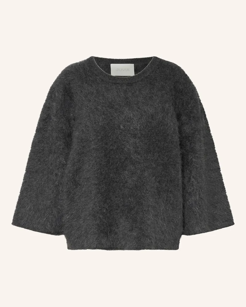 Juvia Cashmere-Pullover AMYIE mit 3/4-Arm Dunkelgrau