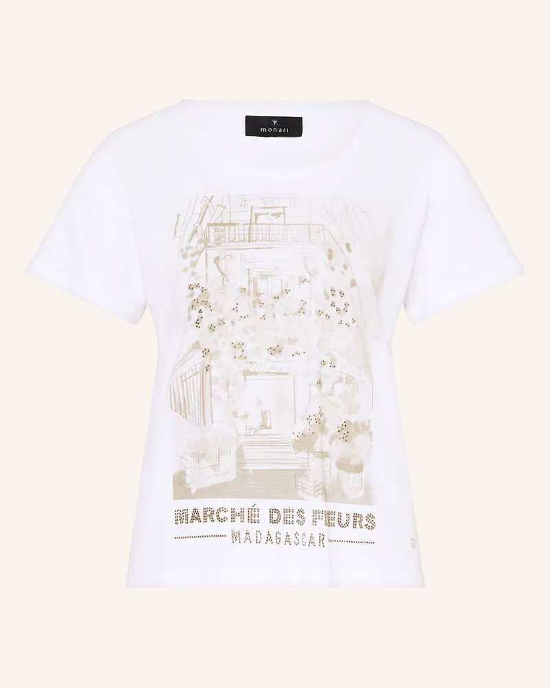 monari T-Shirt mit Schmucksteinen Creme