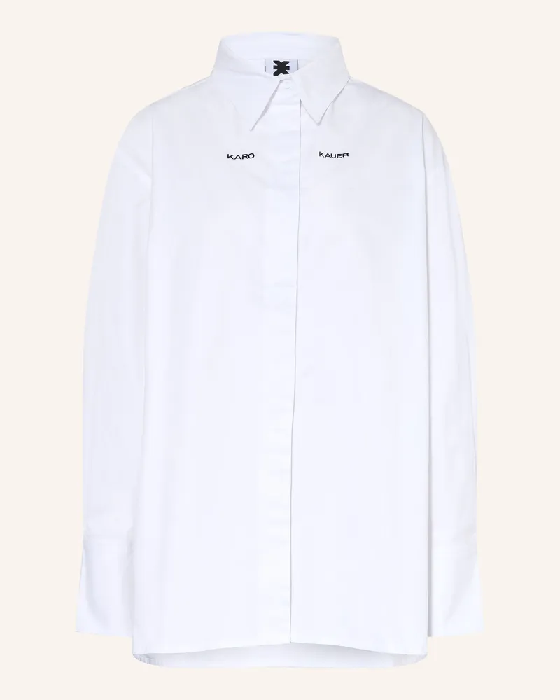 Karo Kauer Oversized-Hemdbluse Weiss