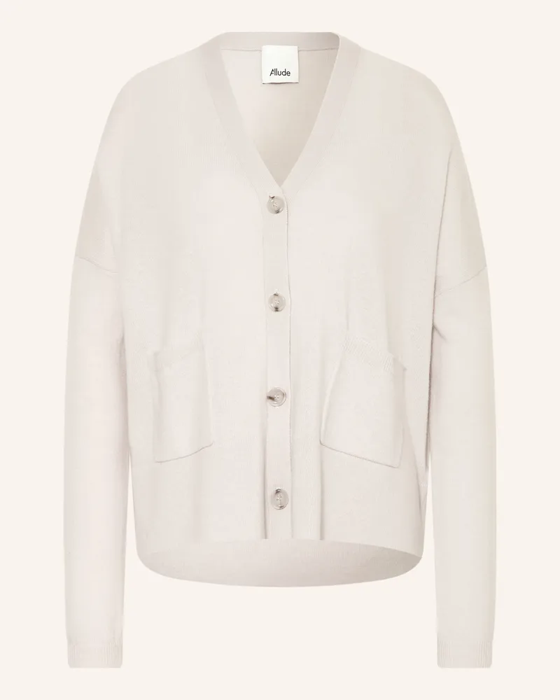 ALLUDE Strickjacke Mit Cashmere grau Hellgrau