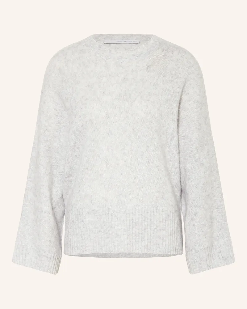 Herzen's Angelegenheit Pullover mit Cashmere und Pailletten Hellgrau