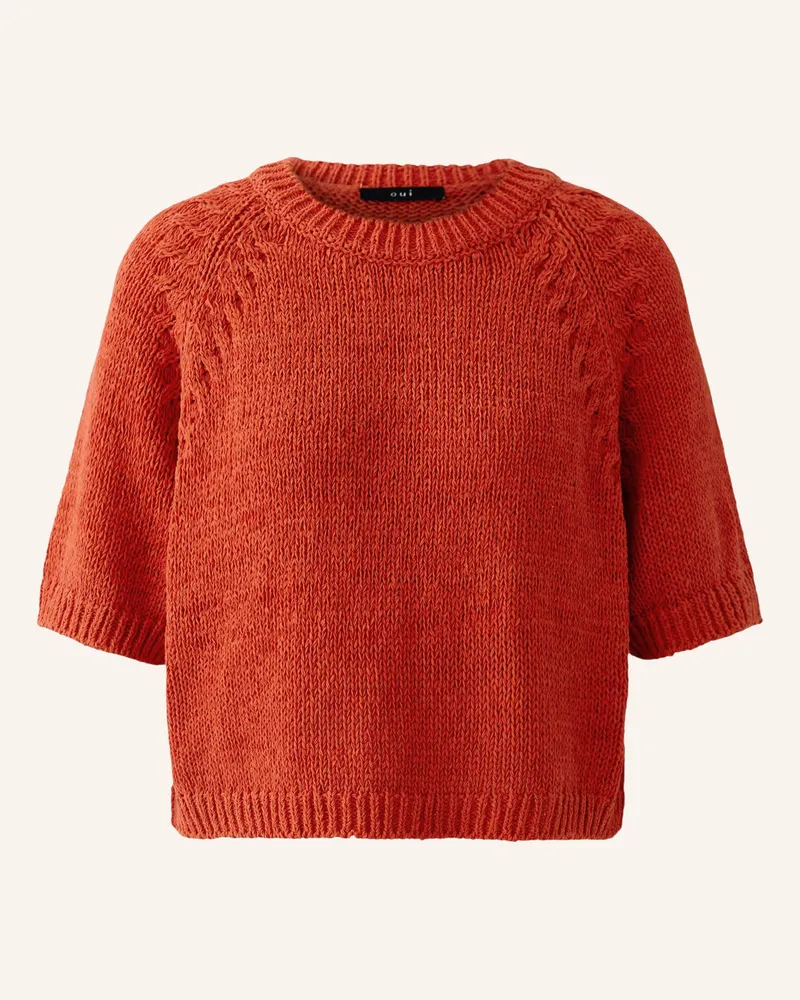 Oui  Pullover mit 3/4-Arm Dunkelorange