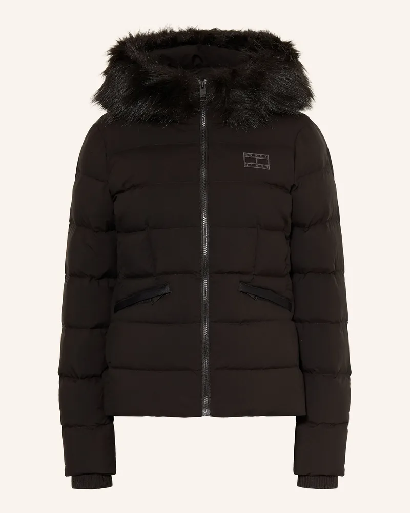 Tommy Hilfiger Daunenjacke Mit Abnehmbarem Kunstfell-Kragen schwarz Schwarz