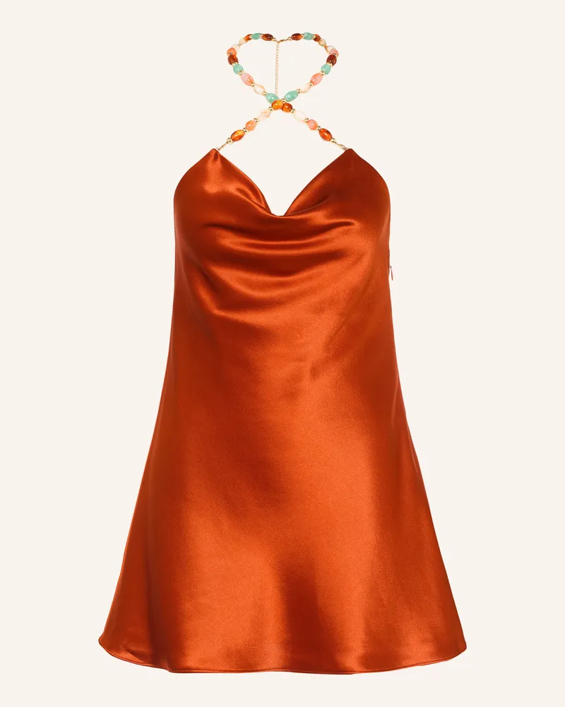 Retrofête Cocktailkleid Marve Mit Schmuckperlen orange Cognac