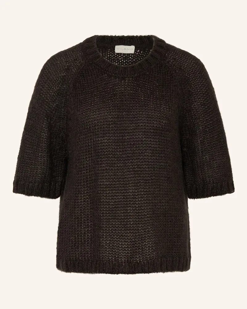 Milano Italy Strickshirt mit Mohair Dunkelbraun