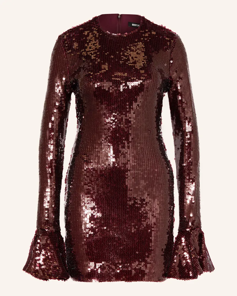 ROTATE Birger Christensen Kleid Mit Pailletten rot Dunkelrot