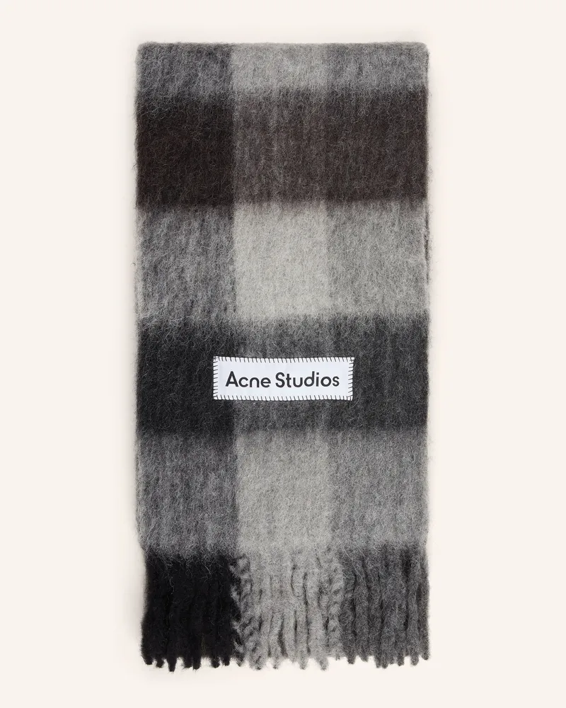 Acne Studios Schal Mit Alpaka schwarz Hellgrau