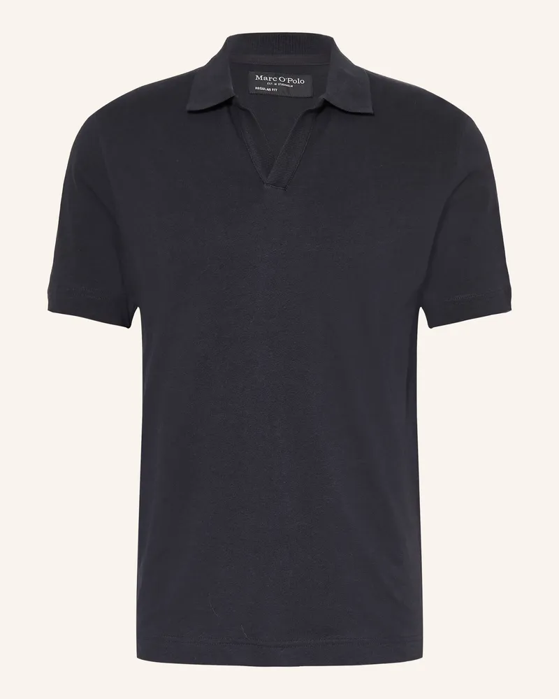 Marc O'Polo Jersey-Poloshirt Regular Fit blau Dunkelblau