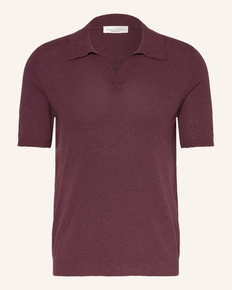 Roberto Collina Strick-Poloshirt rot Dunkelrot