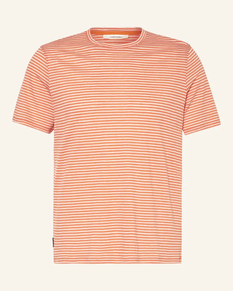 Icebreaker T-Shirt MERINO LINEN aus Merinowolle mit Leinen Rot