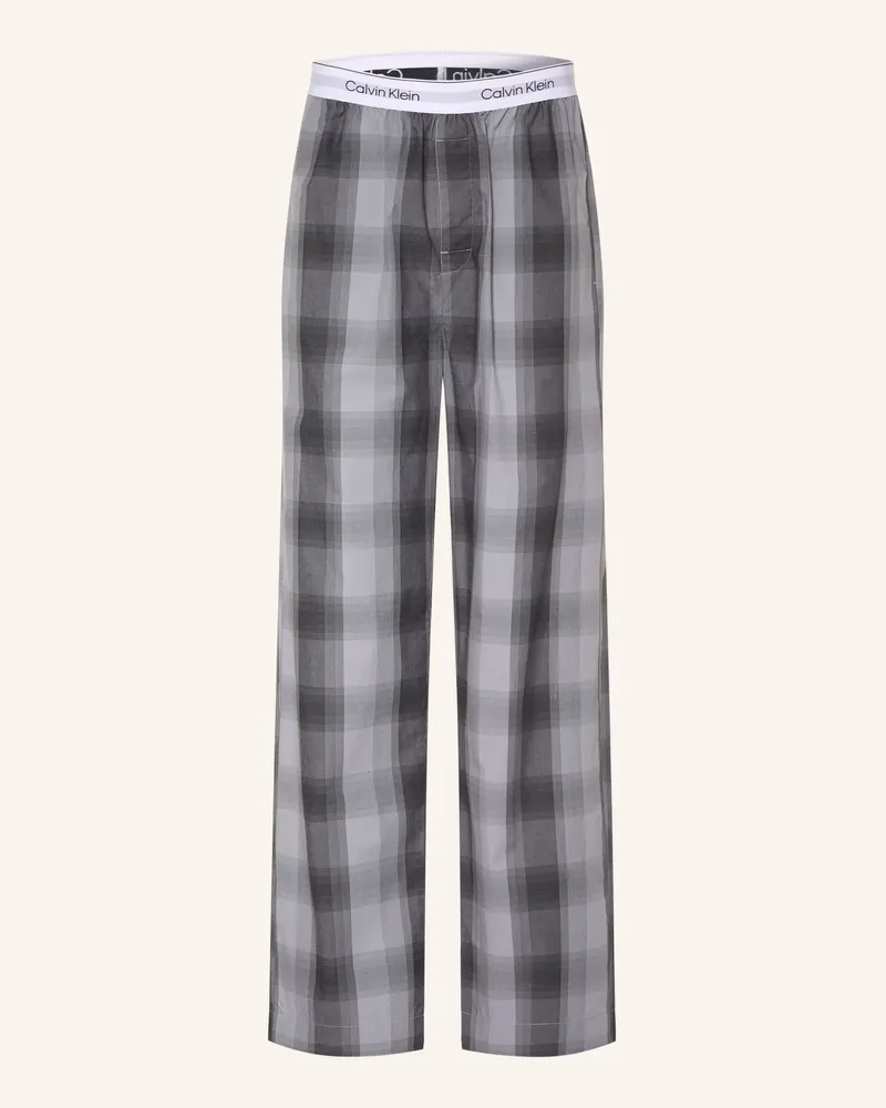 Calvin Klein Schlafhose Cotton Poplin grau Hellgrau