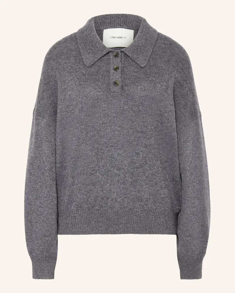 Lisa Yang Cashmere-Pullover grau Dunkelgrau