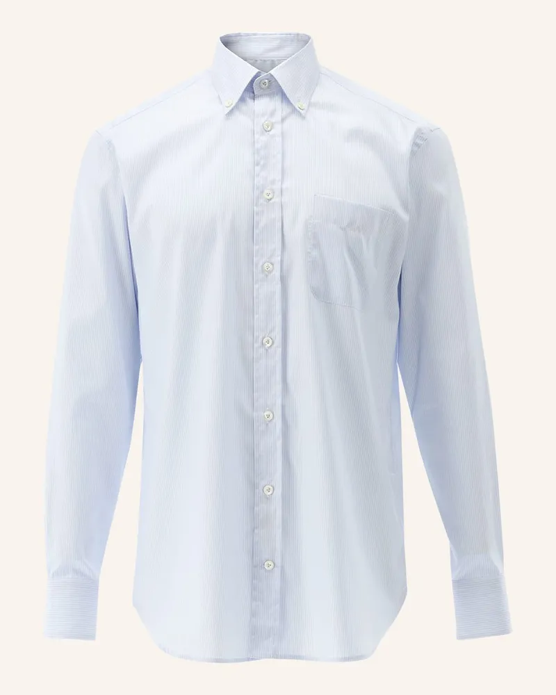 van Laack Hemd Comfort Fit Langer Ärmel Button Down Kragen Blau