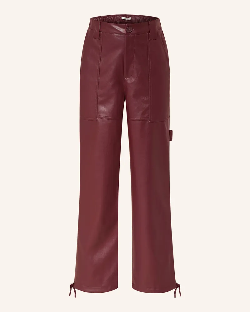 Essentiel Cargohose ITAO in Lederoptik Dunkelrot