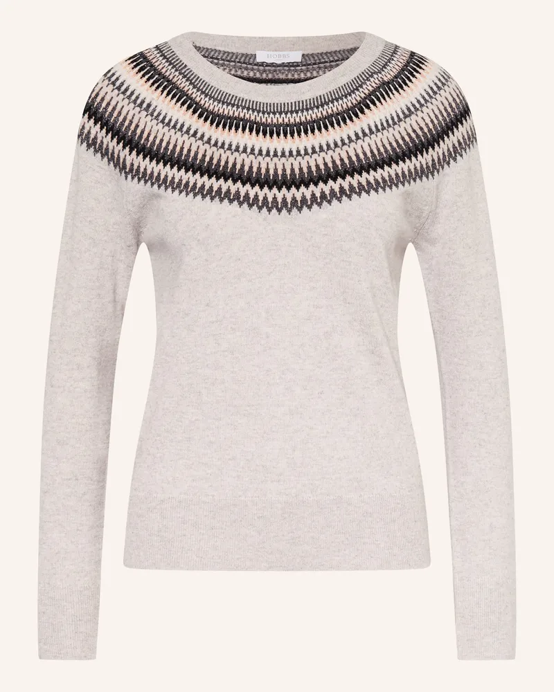 HOBBS London Pullover GRETA mit Merinowolle und Glitzergarn Hellgrau