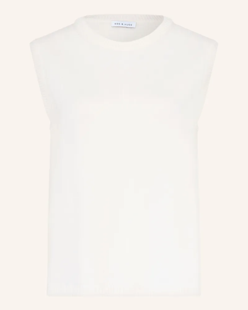 Mrs & HUGS Pullunder Mit Cashmere weiss Weiss