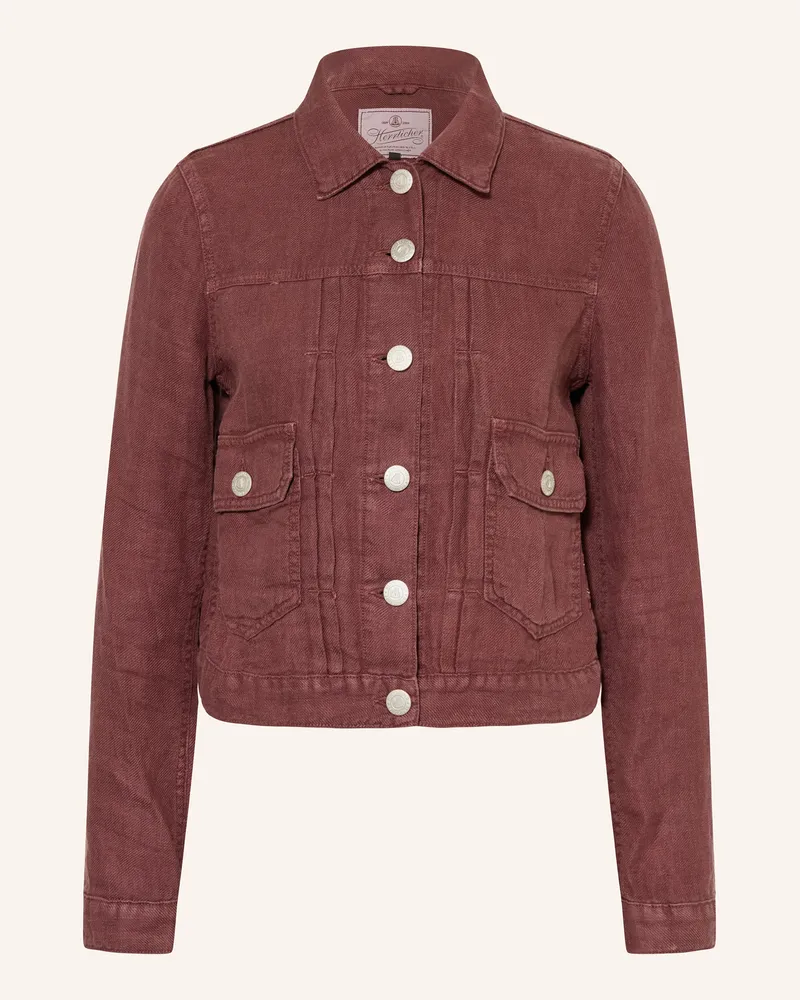 Herrlicher Jacke Dotty Aus Leinen rot Dunkelrot