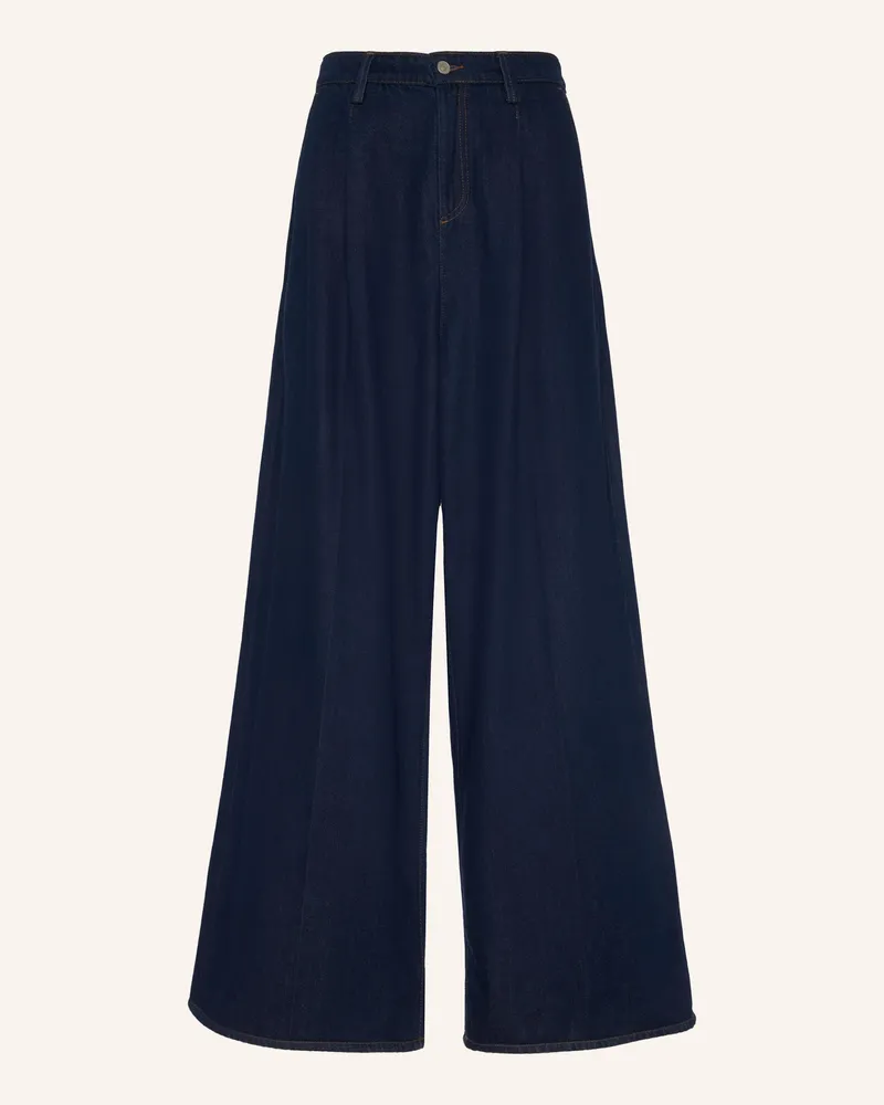 7 for all mankind Chino Pants PLEATED WIDE Wide Leg Fit Blau