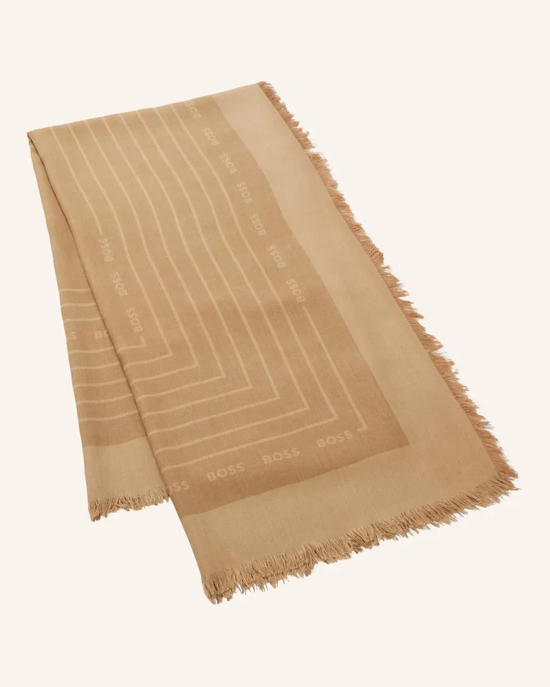 HUGO BOSS Gewebter Schal Laik_120*120 beige Beige