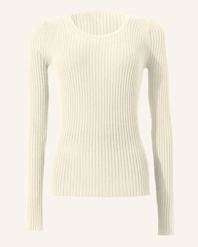 Wolford Pullover Fine Merino Rib Top L. Sleeves weiss Braun