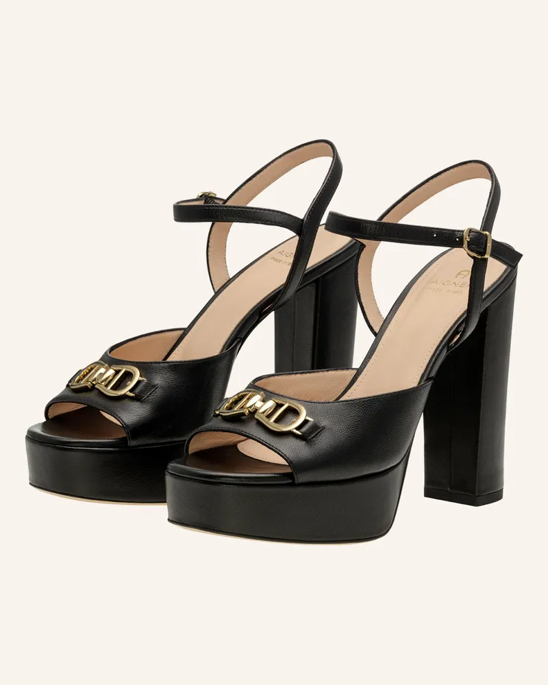 Aigner Platform Sandal Lou 1d schwarz Schwarz