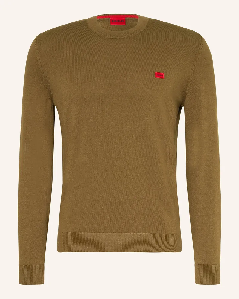 HUGO BOSS Pullover San Cassius schwarz Oliv