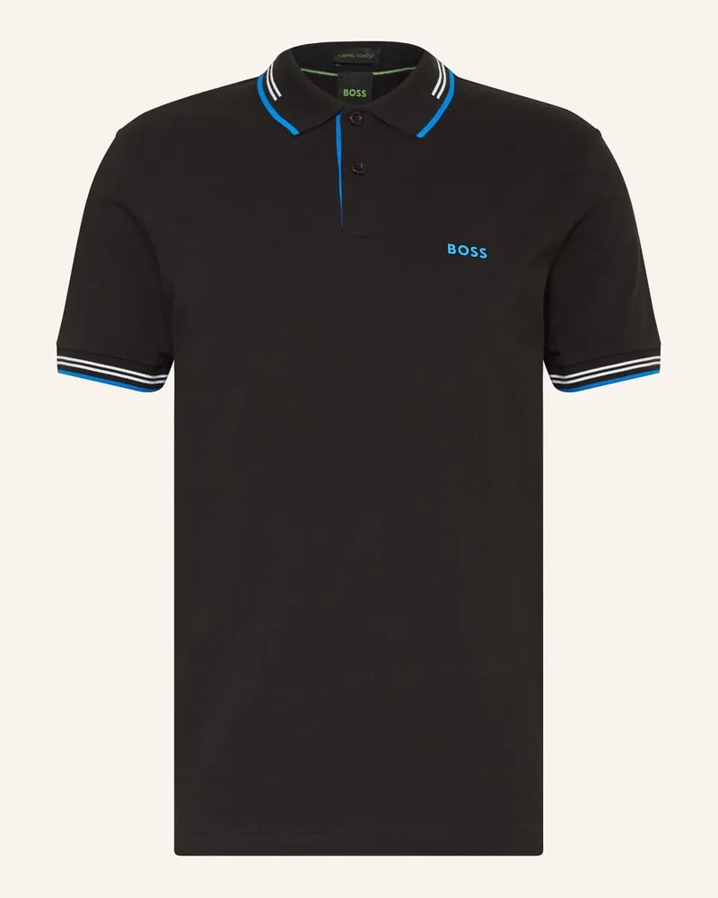 HUGO BOSS Piqué-Poloshirt PAUL Slim Fit Schwarz